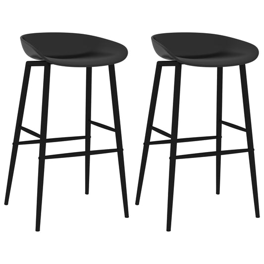 vidaXL Bar Chairs 2 pcs Black