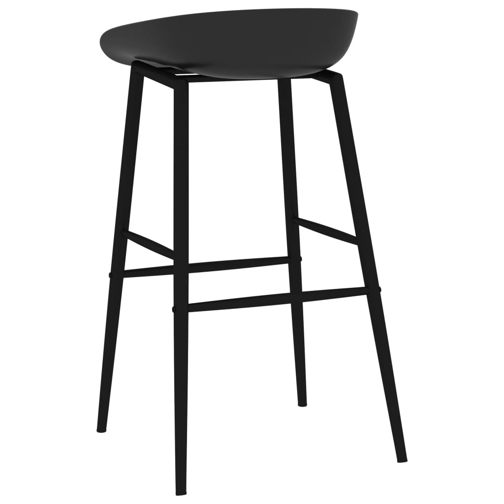 vidaXL Bar Chairs 2 pcs Black