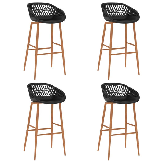 vidaXL Bar Chairs 4 pcs Black