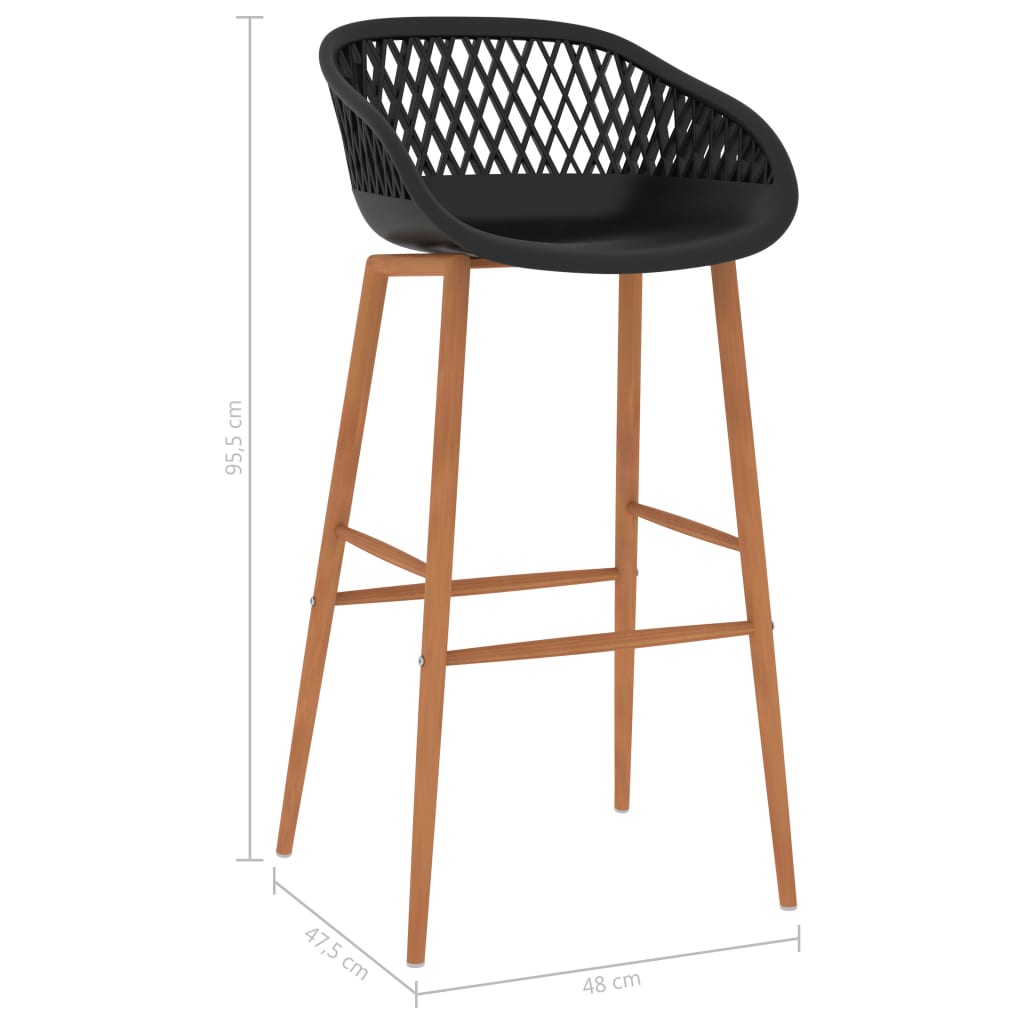 vidaXL Bar Chairs 4 pcs Black