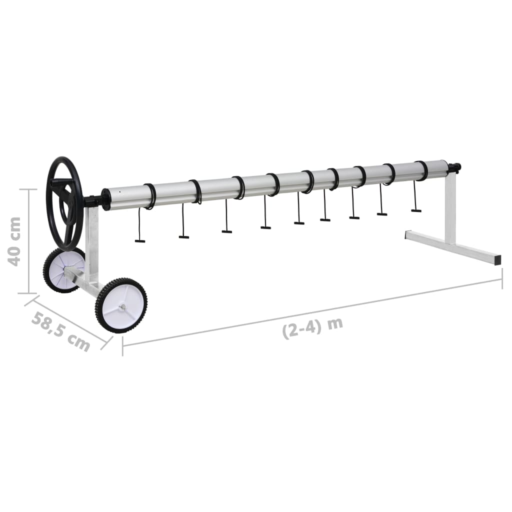 vidaXL Pool Cover Roller with Stainless Steel Base