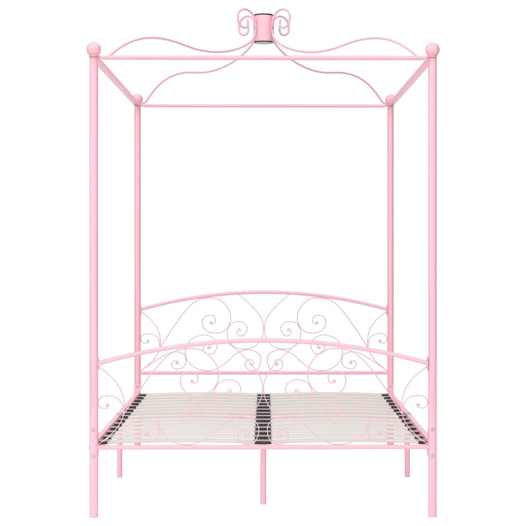 Bed Frame | Pink | Metal | 140x200 cm | Lovely Design | Bed Frame