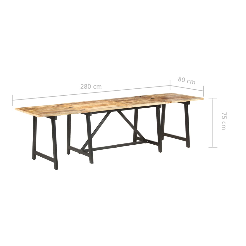 vidaXL Extendable Dining Table 280x80x75 cm Solid Mango Wood