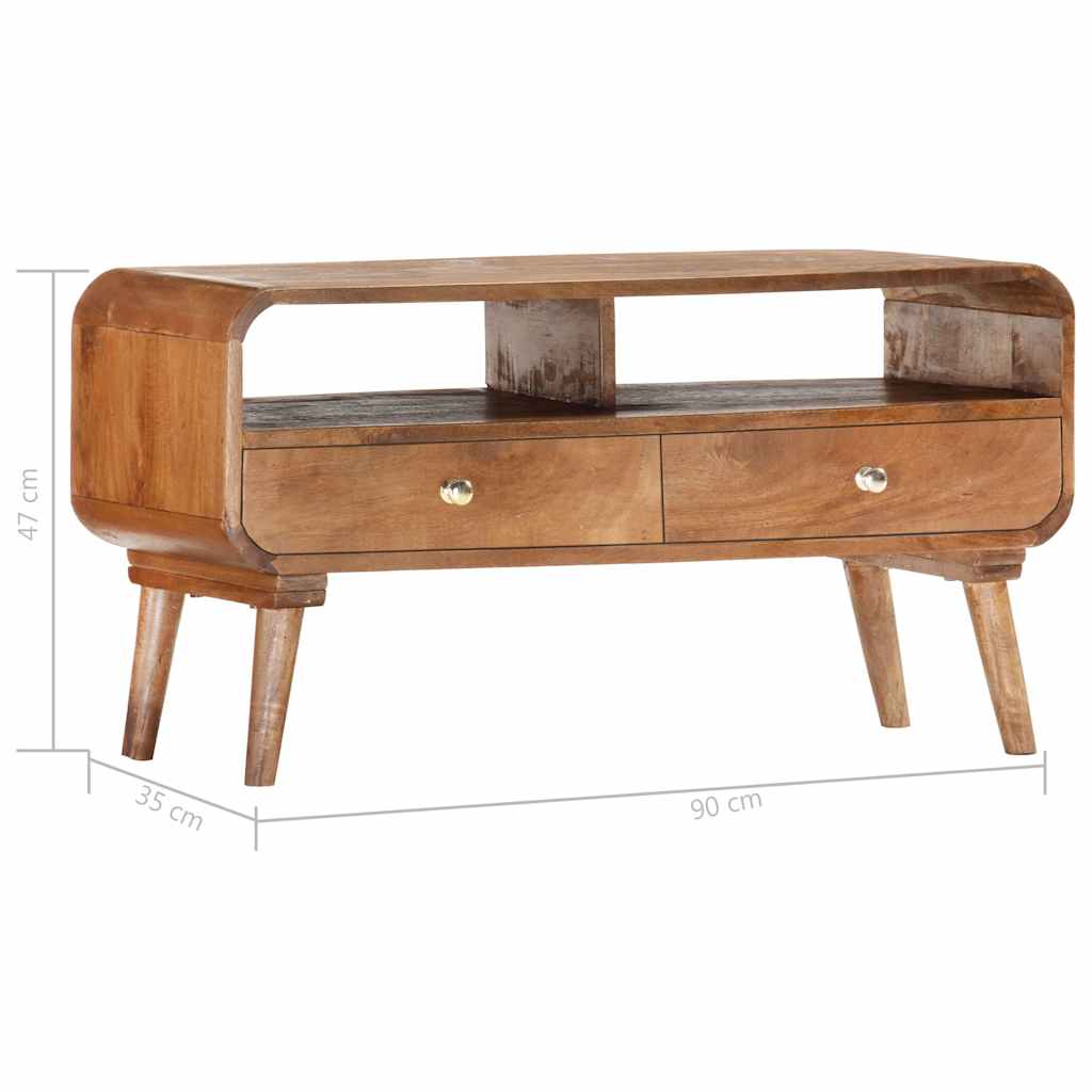 285852 vidaXL TV Cabinet 90x35x47 cm Solid Mango Wood