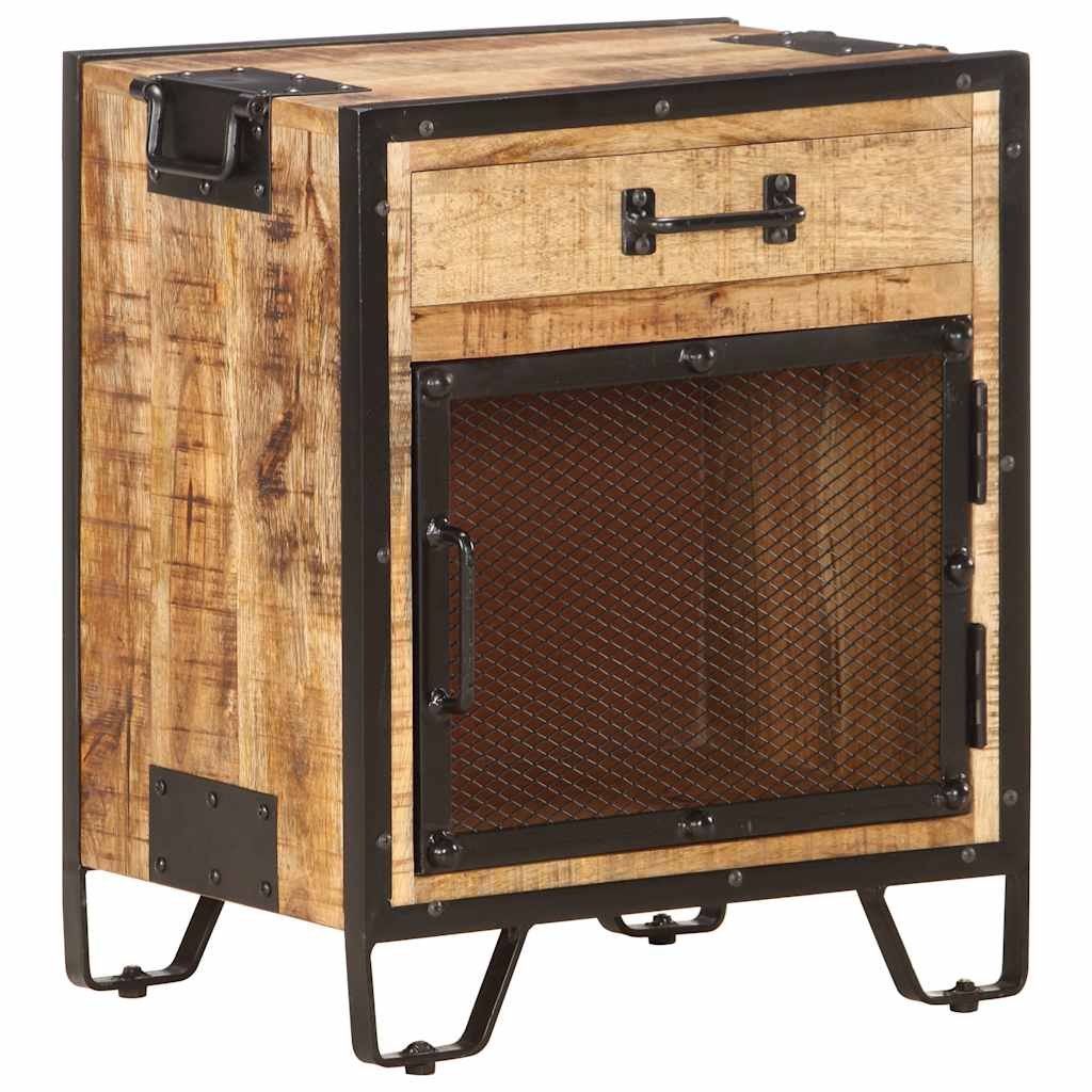 285892 vidaXL Bedside Cabinet 43x30x51 cm Solid Rough Mango Wood
