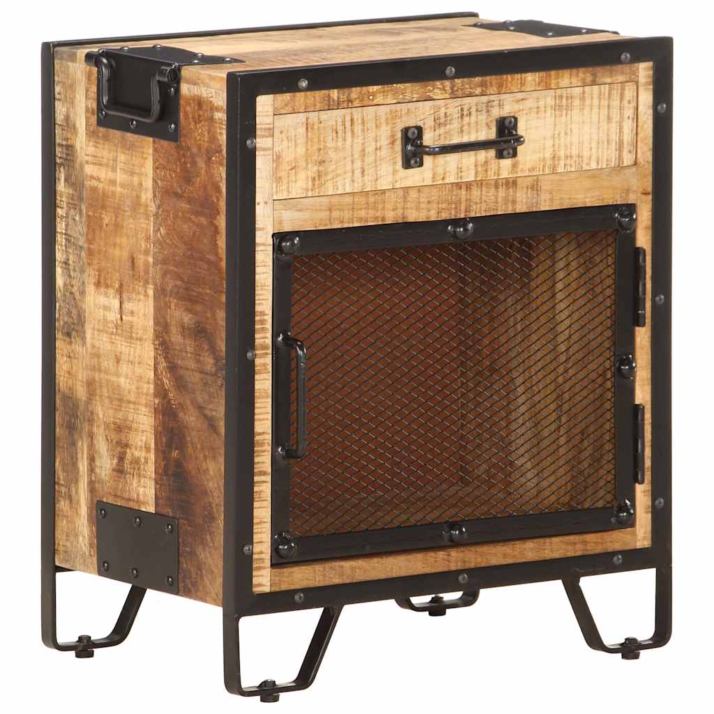 285892 vidaXL Bedside Cabinet 43x30x51 cm Solid Rough Mango Wood
