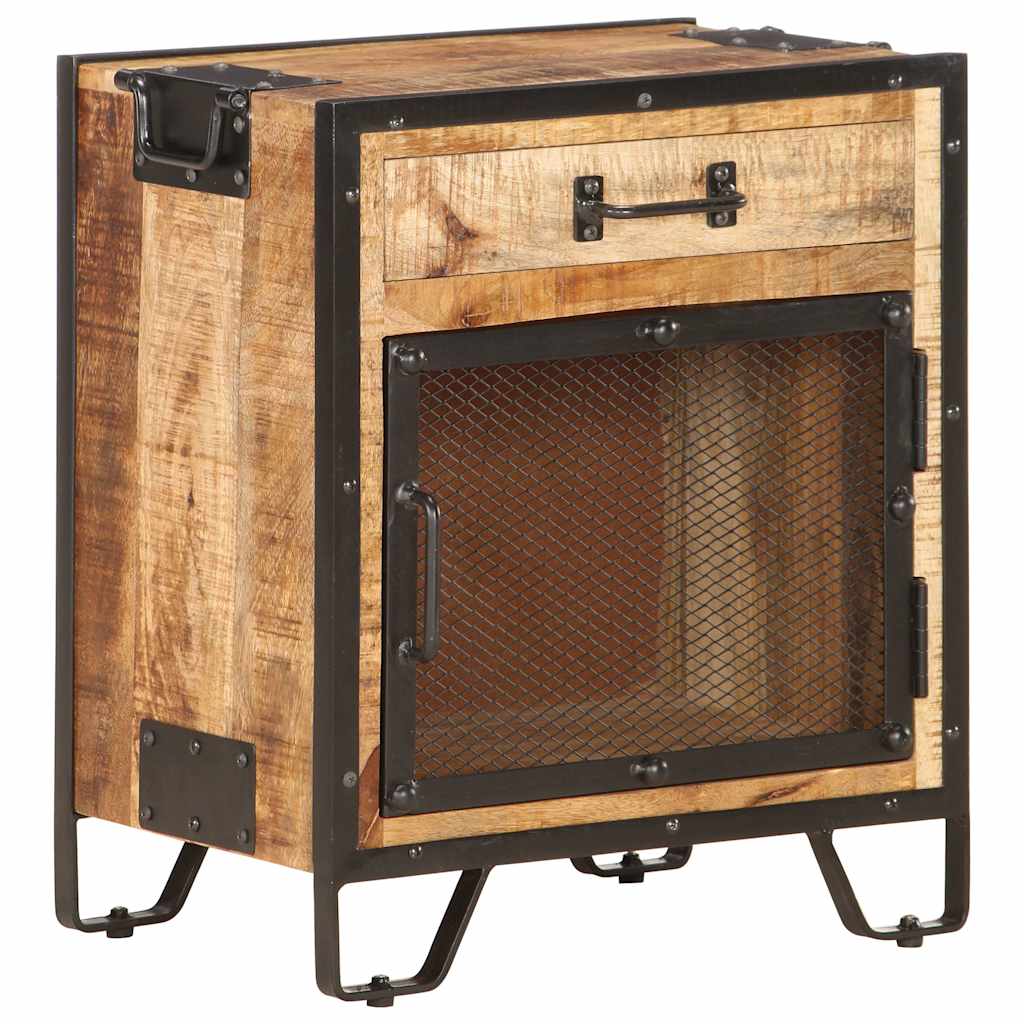 285892 vidaXL Bedside Cabinet 43x30x51 cm Solid Rough Mango Wood