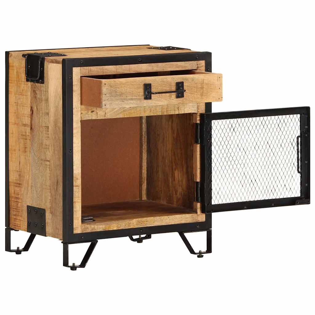 285892 vidaXL Bedside Cabinet 43x30x51 cm Solid Rough Mango Wood
