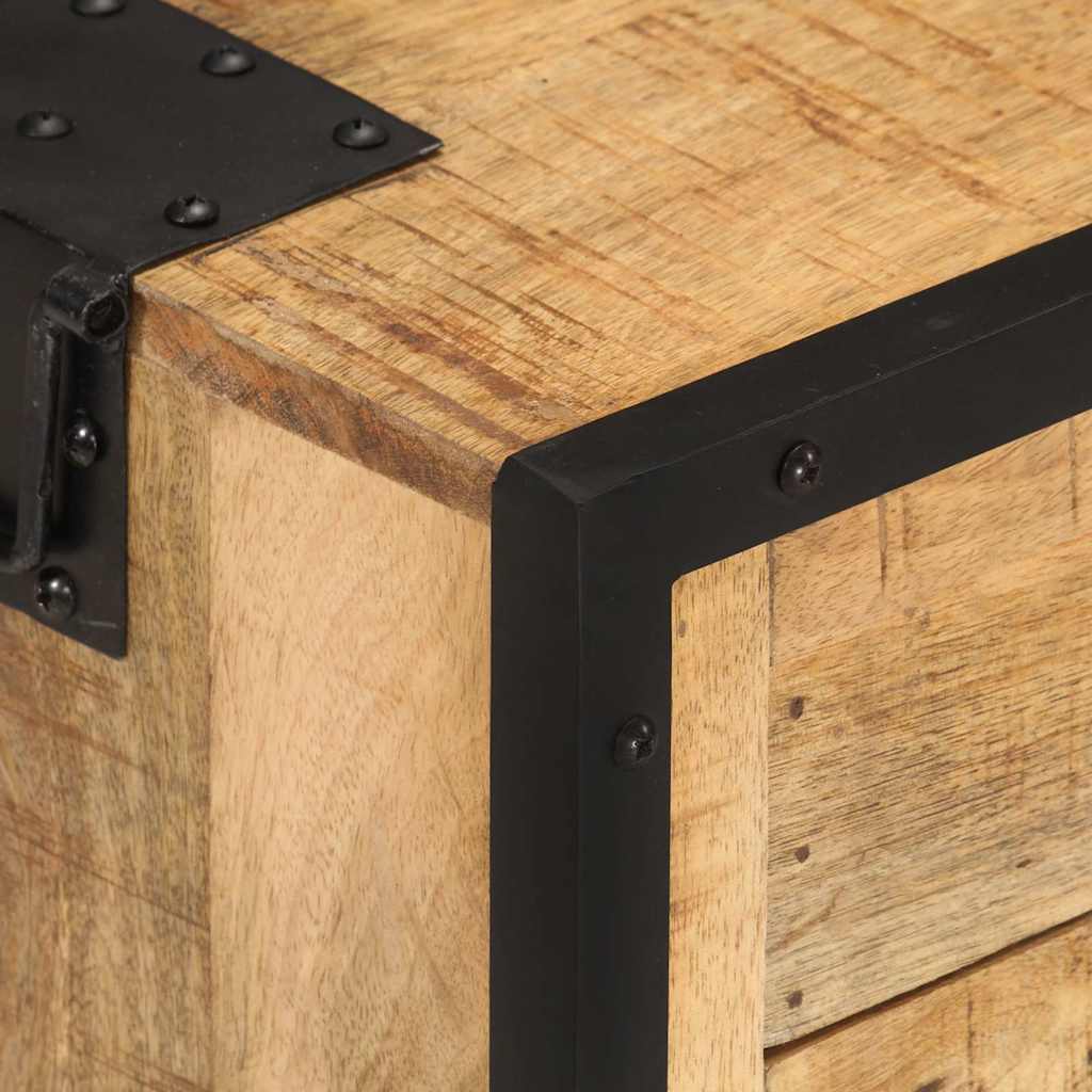 285892 vidaXL Bedside Cabinet 43x30x51 cm Solid Rough Mango Wood