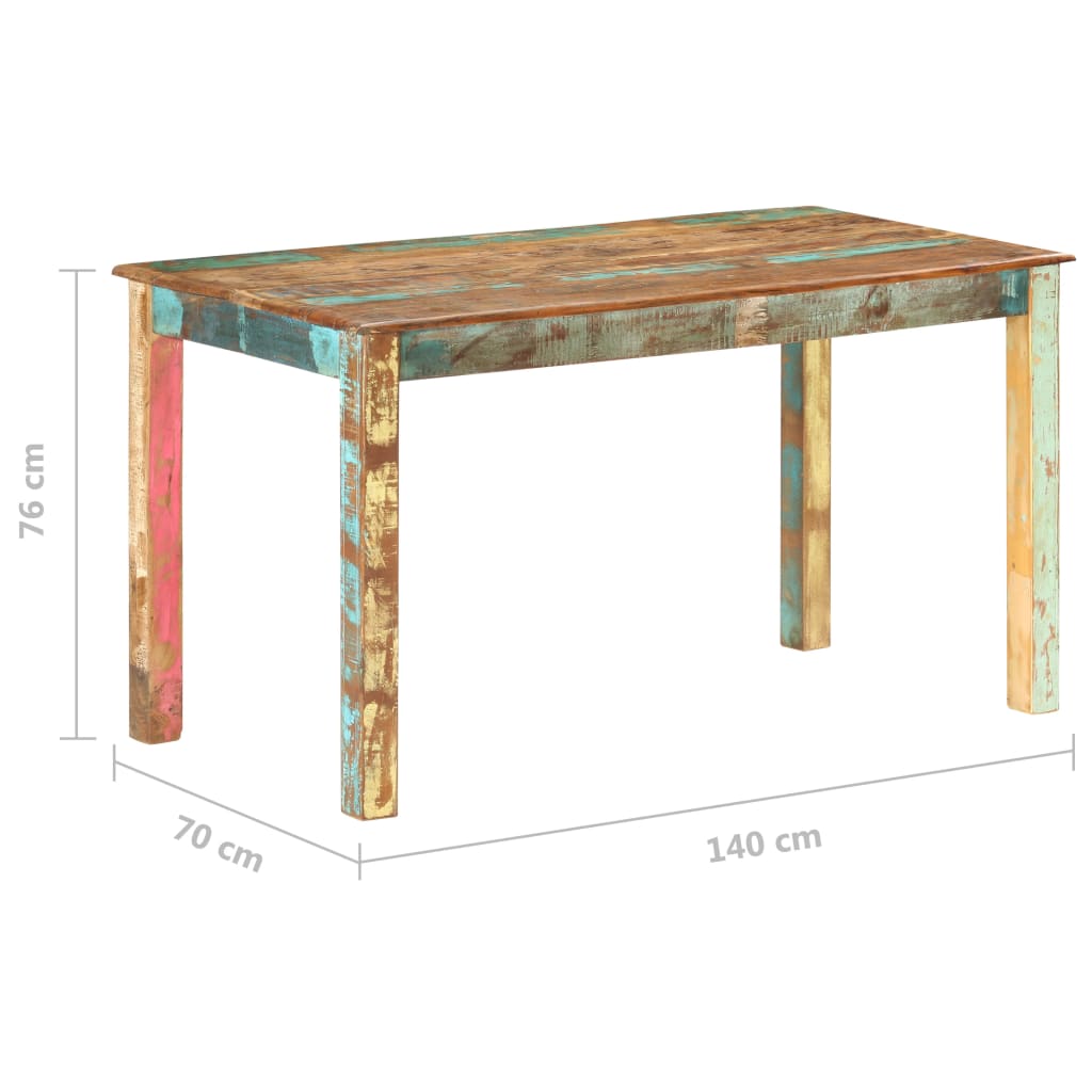 vidaXL Dining Table Solid Reclaimed Wood 140x70x76 cm