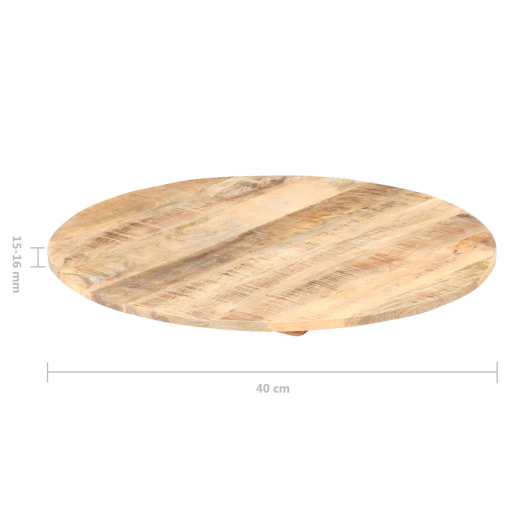 vidaXL Table Top Solid Mango Wood Round 15-16 mm 40 cm