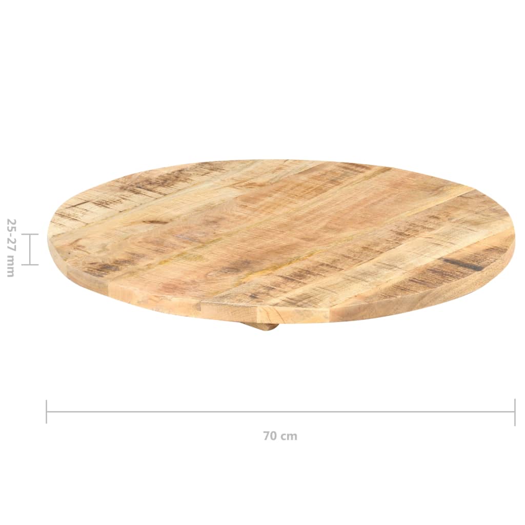 vidaXL Table Top Solid Mango Wood Round 25-27 mm 70 cm