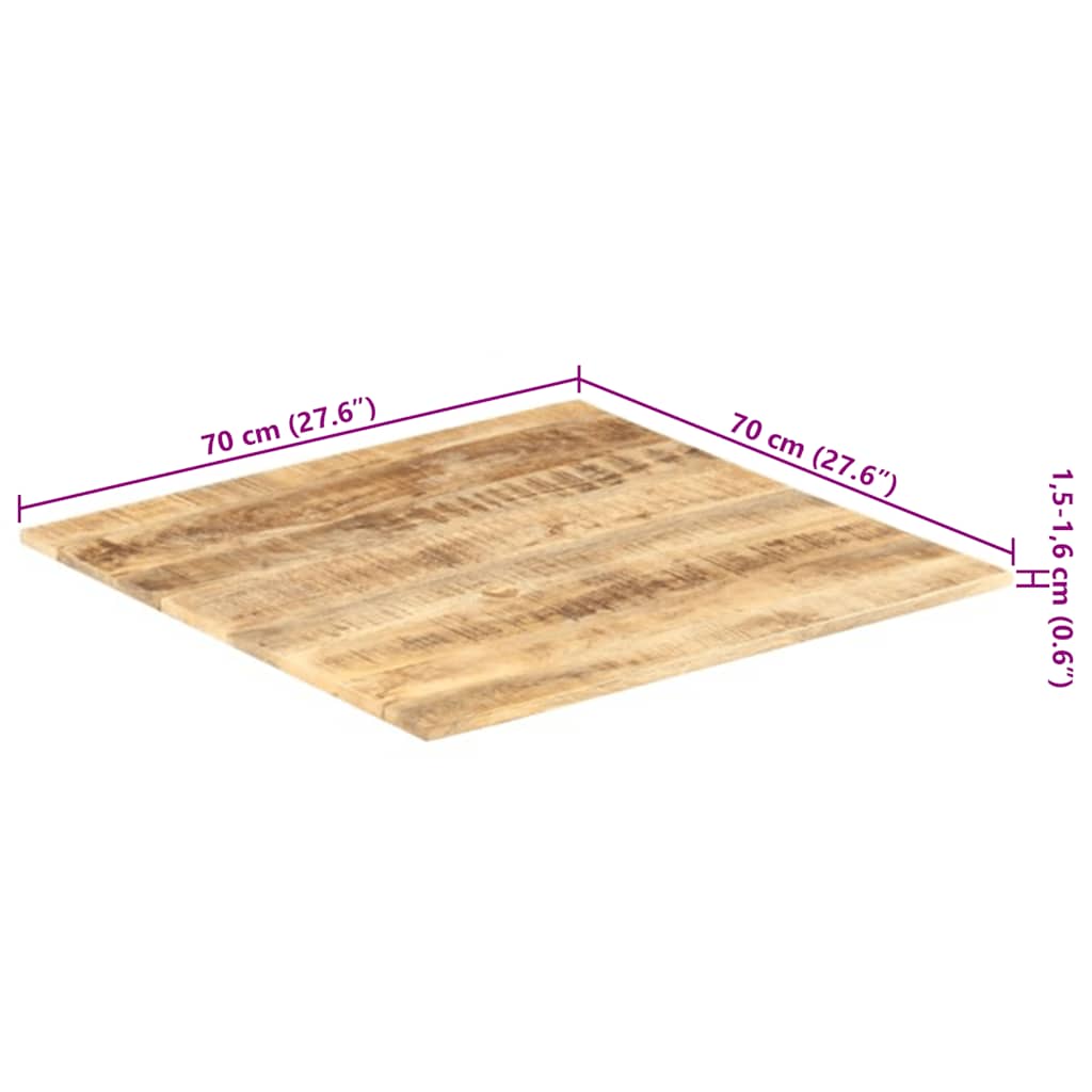 vidaXL Table Top Solid Mango Wood 15-16 mm 70x70 cm