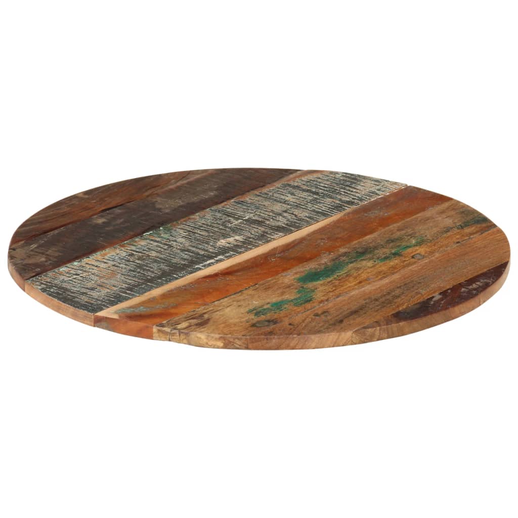 Round Table Top 60 cm 15-16 mm Solid Reclaimed Wood