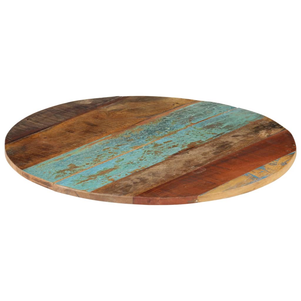 Round Table Top 60 cm 15-16 mm Solid Reclaimed Wood