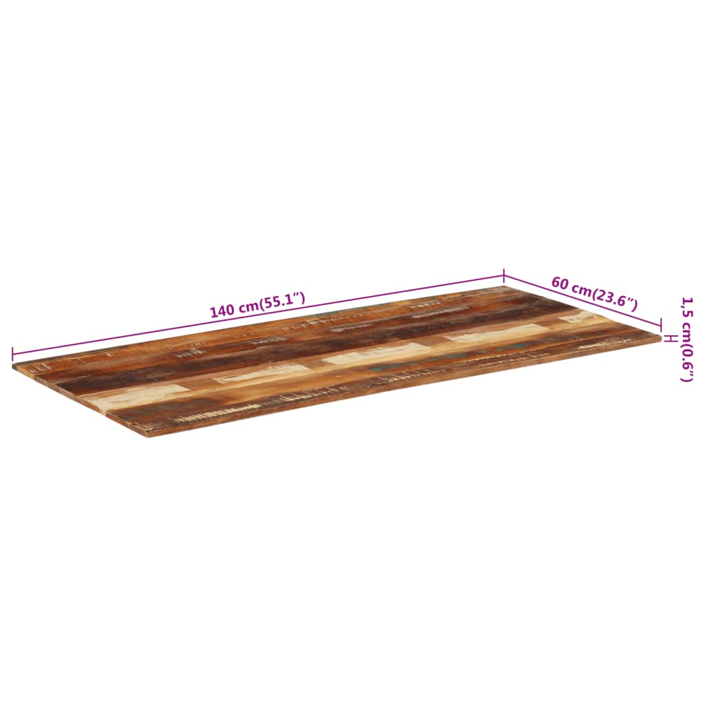 vidaXL Rectangular Table Top 60x140 cm 15-16 mm Solid Reclaimed Wood