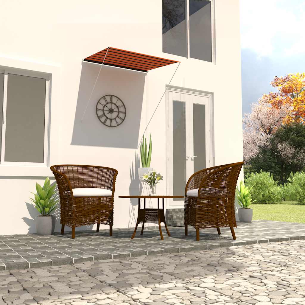 Retractable Awning 150x150 cm Orange and Brown