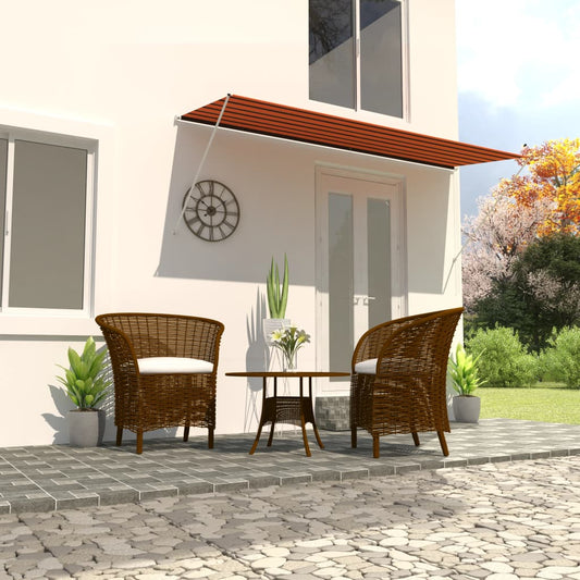 vidaXL Retractable Awning 350x150 cm Orange and Brown