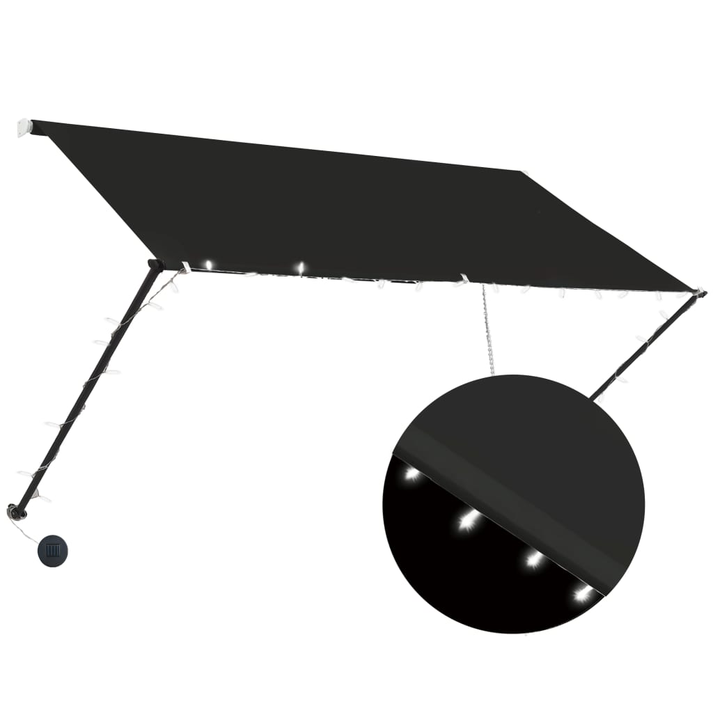 Retractable Awning with LED 250x150 cm Anthracite