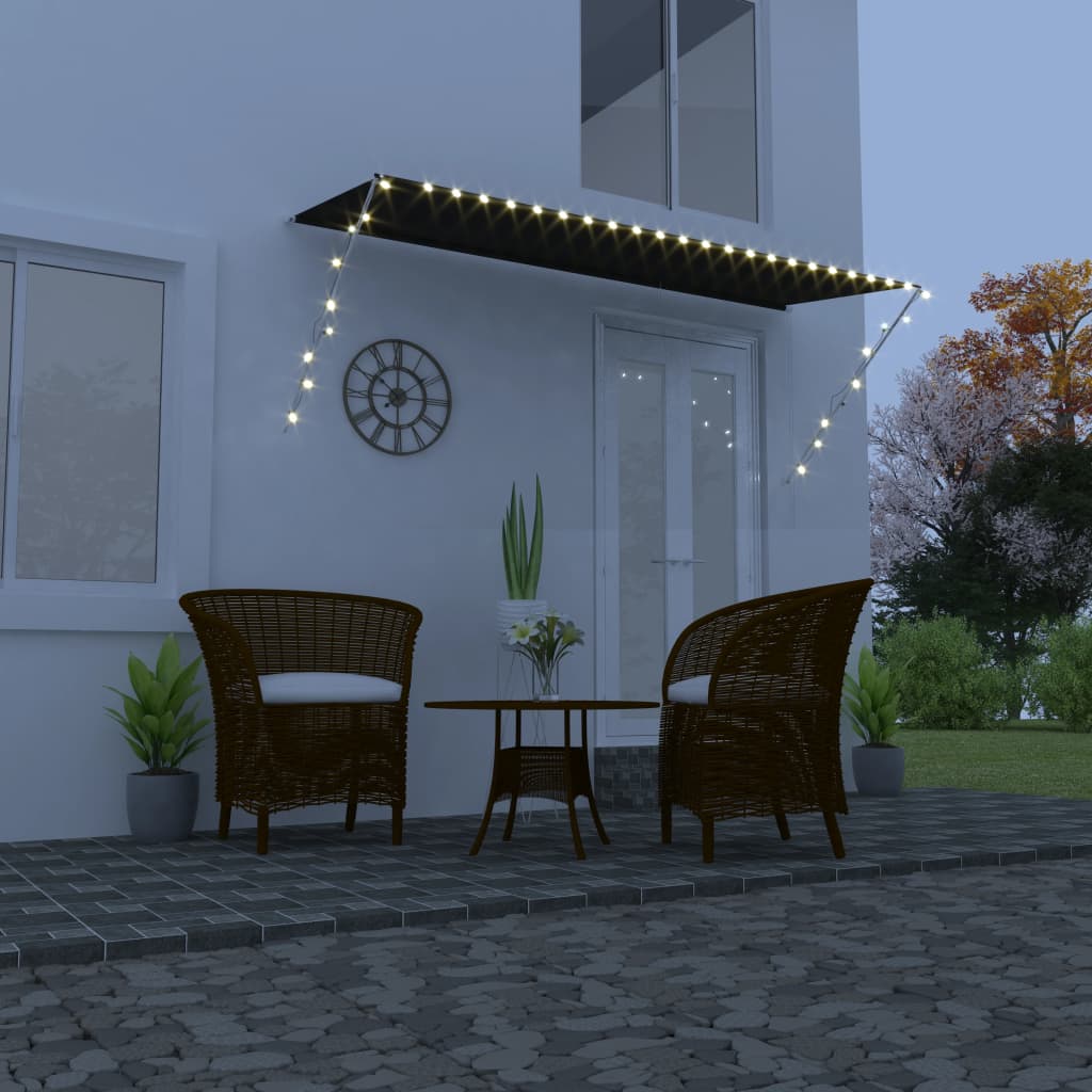 Retractable Awning with LED 350x150 cm Anthracite