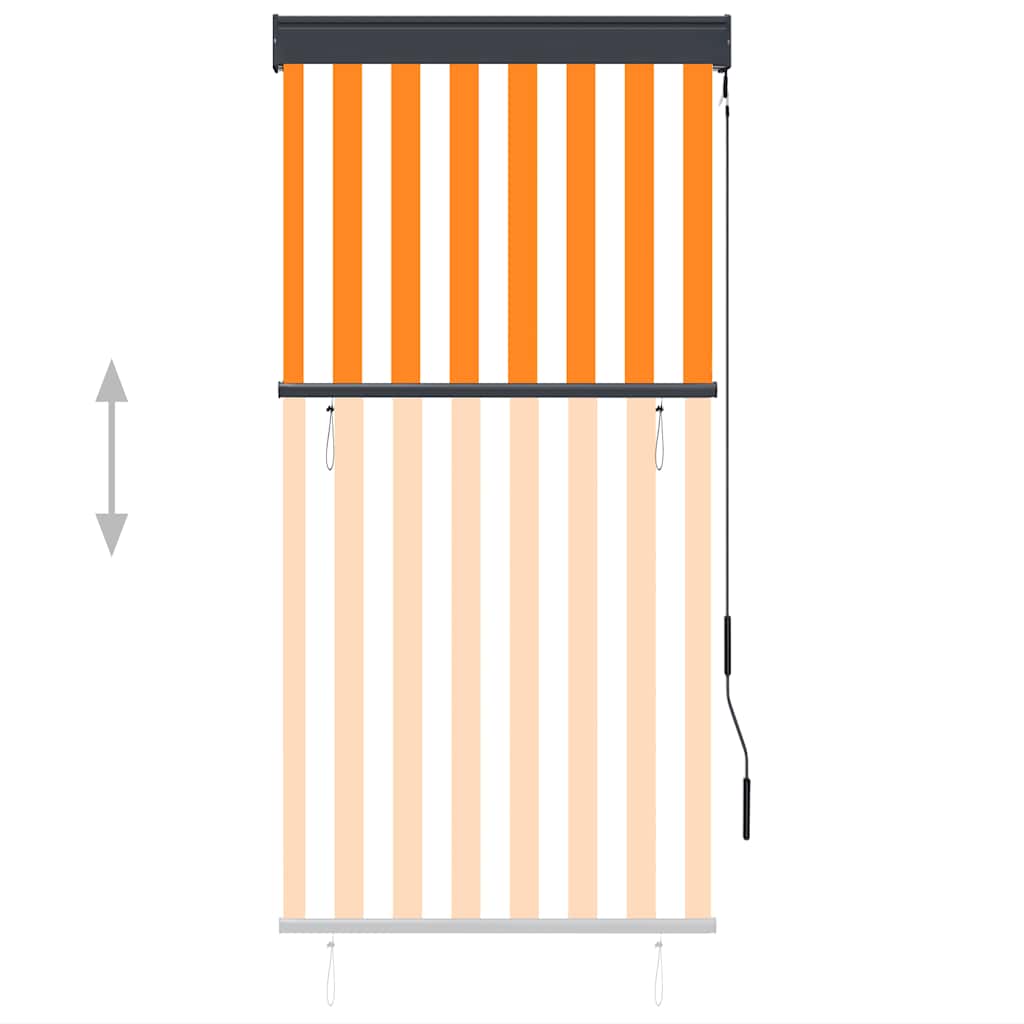 Outdoor Roller Blind 80x250 cm White and Orange