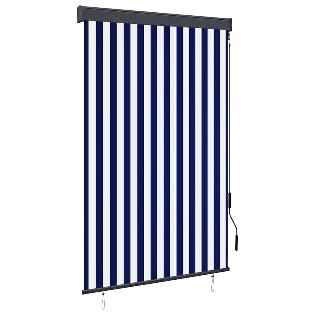 Outdoor Roller Blind 120x250 cm Blue and White