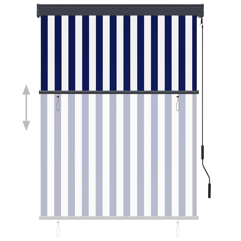 Outdoor Roller Blind 120x250 cm Blue and White