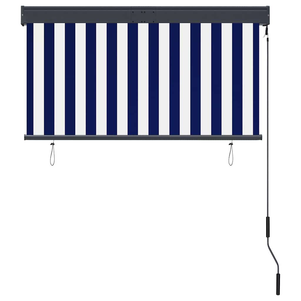 Outdoor Roller Blind 120x250 cm Blue and White