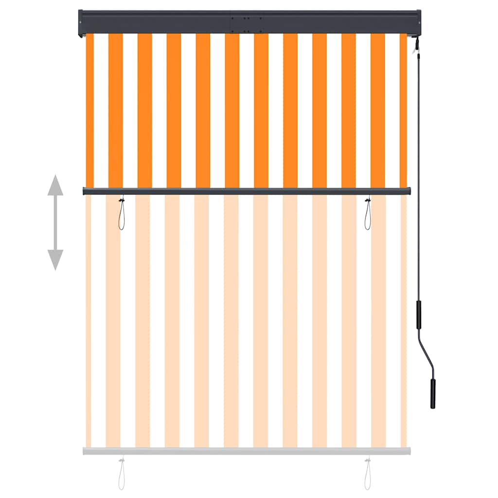 Outdoor Roller Blind 120x250 cm White and Orange