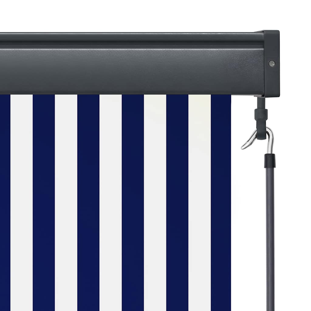 Outdoor Roller Blind 140x250 cm Blue and White