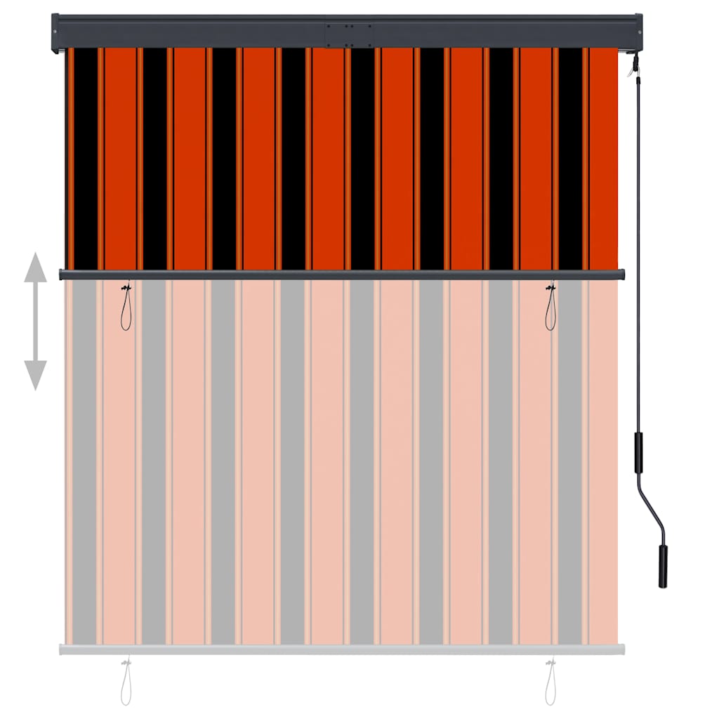 Outdoor Roller Blind 140x250 cm Orange and Brown