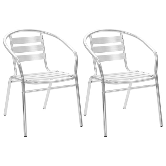 vidaXL Stackable Outdoor Chairs 2 pcs Aluminium