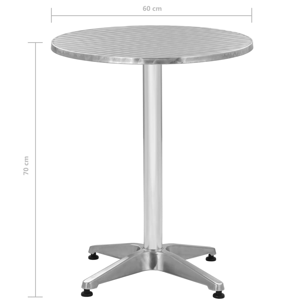 vidaXL Garden Table Silver 60x70 cm Aluminium