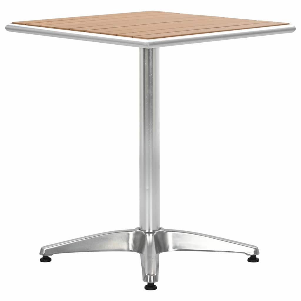48718 vidaXL Garden Table Silver 60x60x70 cm Aluminium and WPC