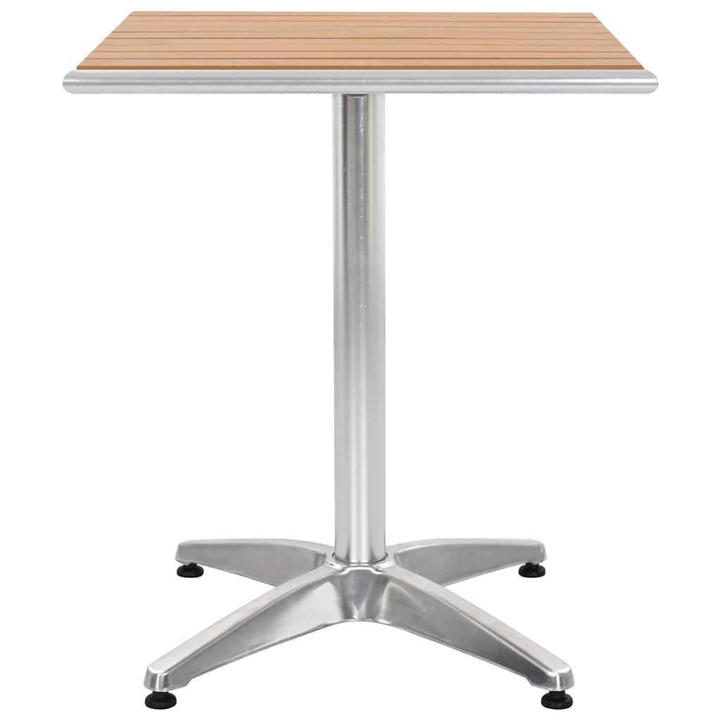 48718 vidaXL Garden Table Silver 60x60x70 cm Aluminium and WPC