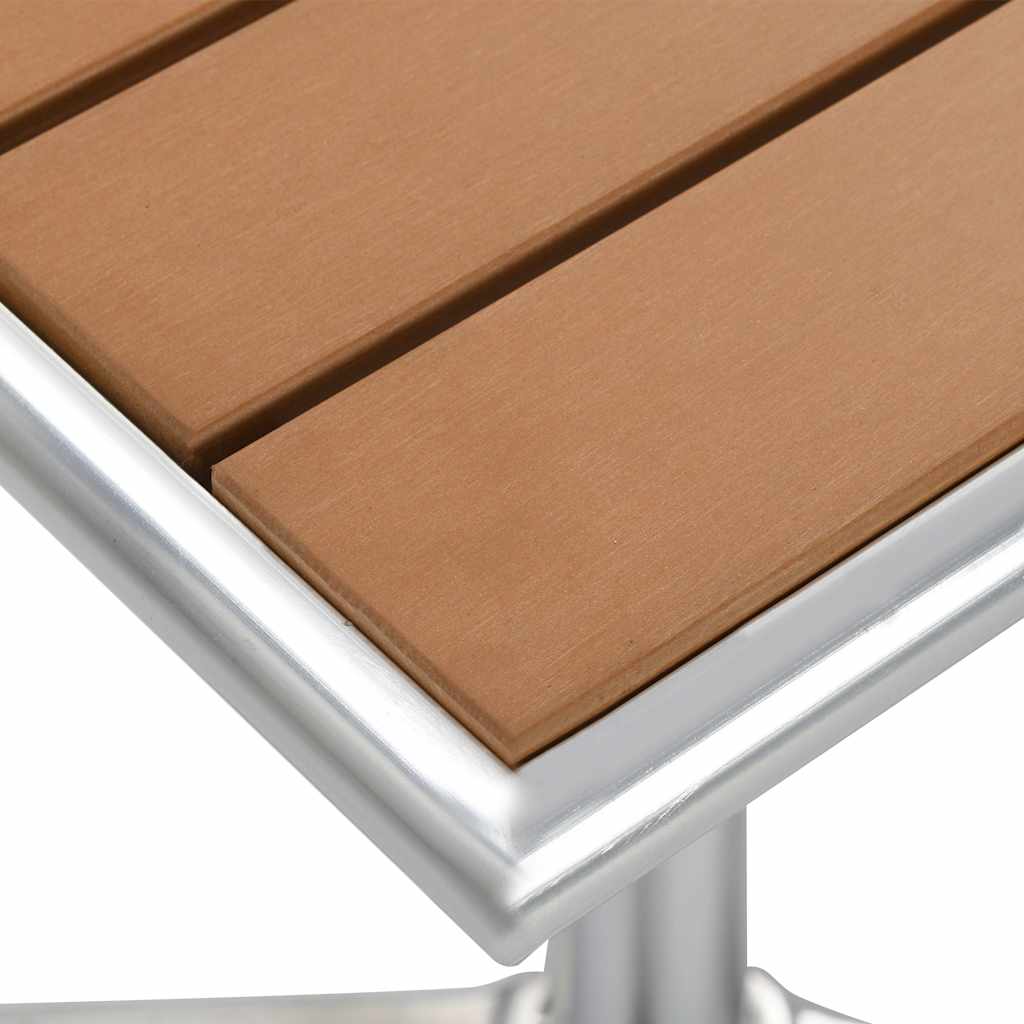 48718 vidaXL Garden Table Silver 60x60x70 cm Aluminium and WPC