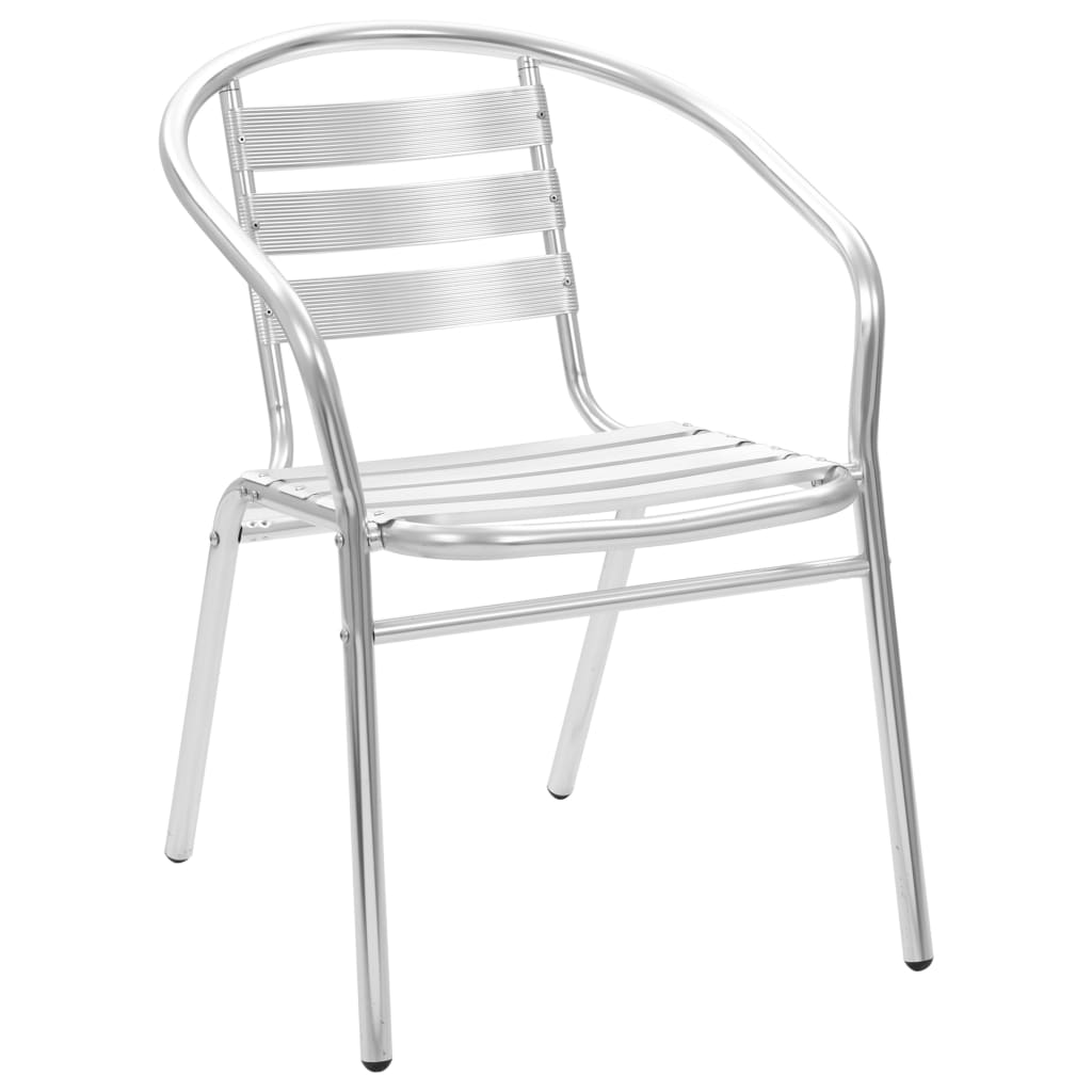 Dining Set | Silver | Aluminium | Medium | Stackable | 5 Piece Dining Set