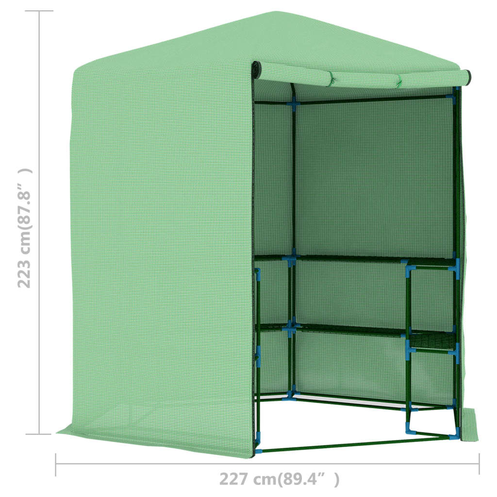 vidaXL Greenhouse with Shelves Steel 227x223 cm