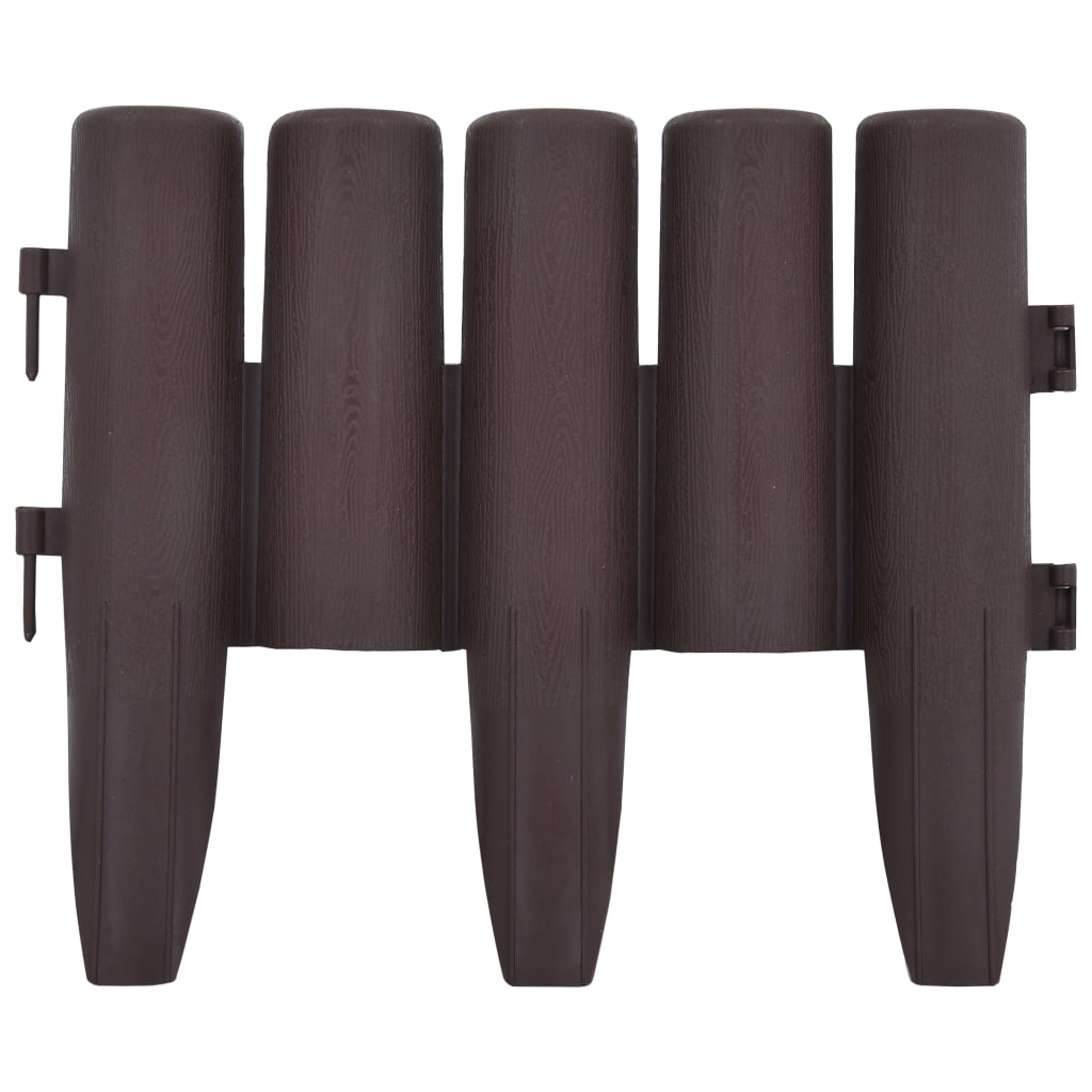 vidaXL Lawn Edgings 36 pcs Brown 10 m PP