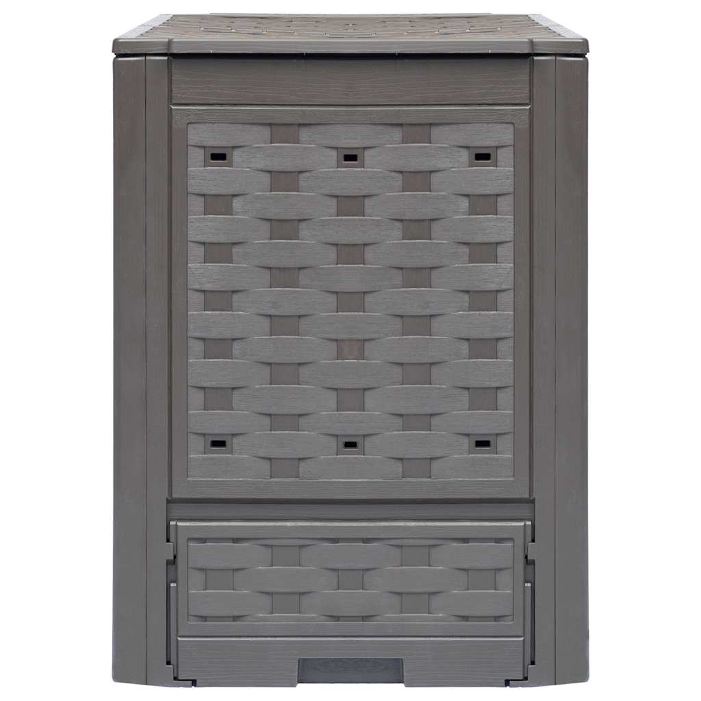 Garden Composters 2 pcs Brown 60x60x83 cm 600 L Plastic Rattan