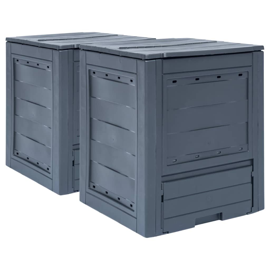 Garden Composter | Grey | Plastic | 520L | UV-resistant materials