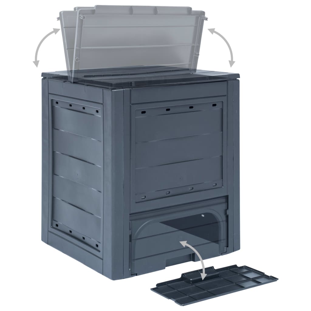 Garden Composter | Grey | Plastic | 520L | UV-resistant materials