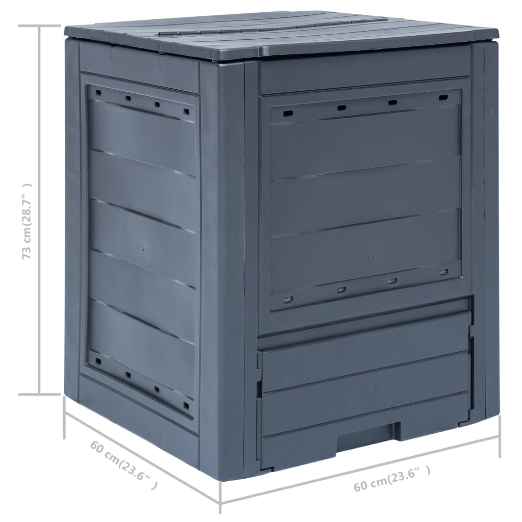 Garden Composter | Grey | Plastic | 520L | UV-resistant materials