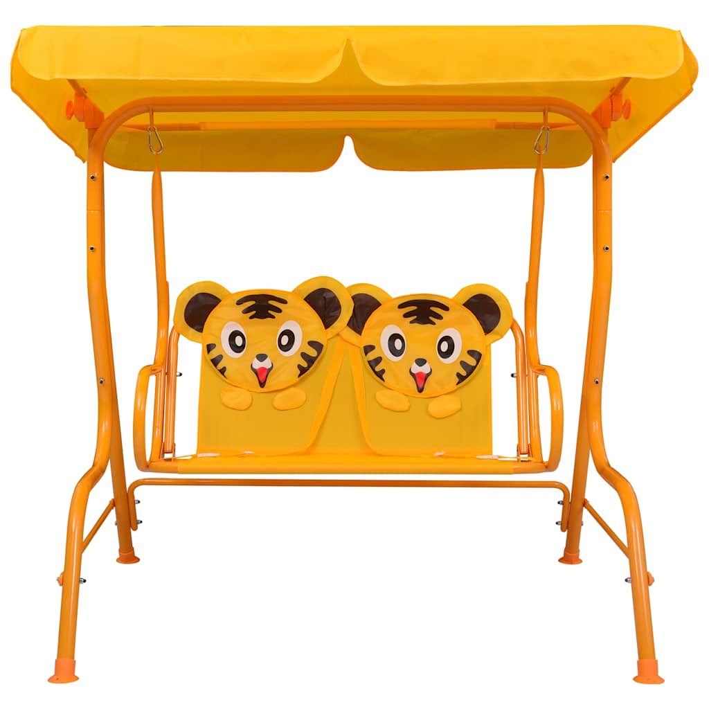 48098 vidaXL Kids Swing Bench Yellow 115x75x110 cm Fabric