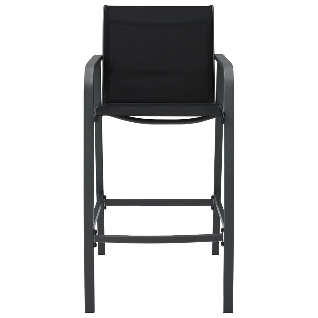 Garden Bar Chair | Set of 2 | Black | Steel, Textilene | Standard