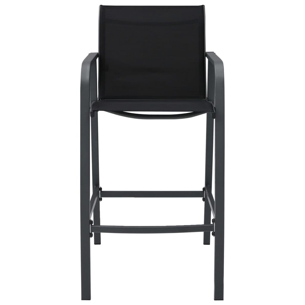 Garden Bar Chair | Set of 4 | Black | Textilene, Steel | Standard