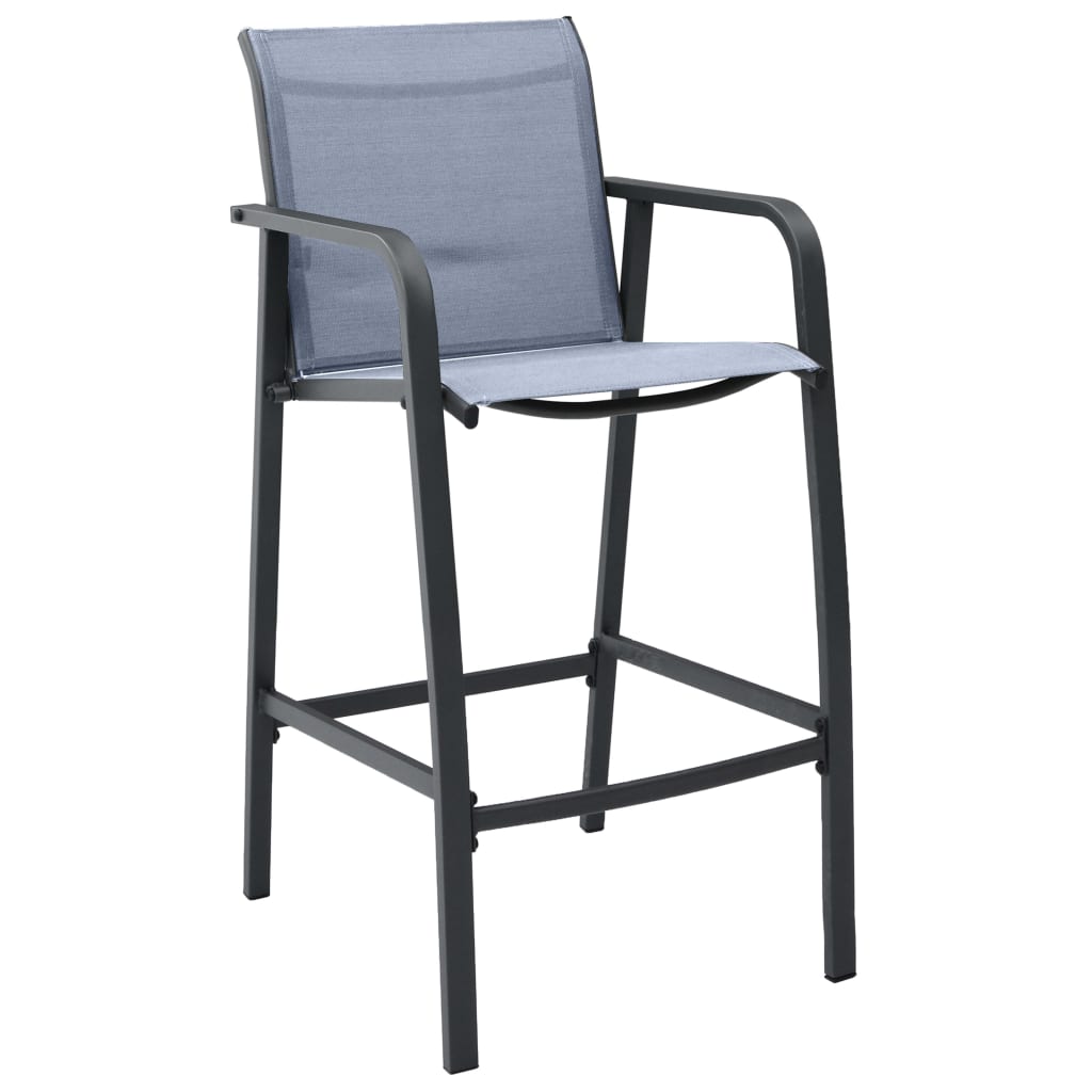 vidaXL Garden Bar Chairs 4 pcs Grey Textilene