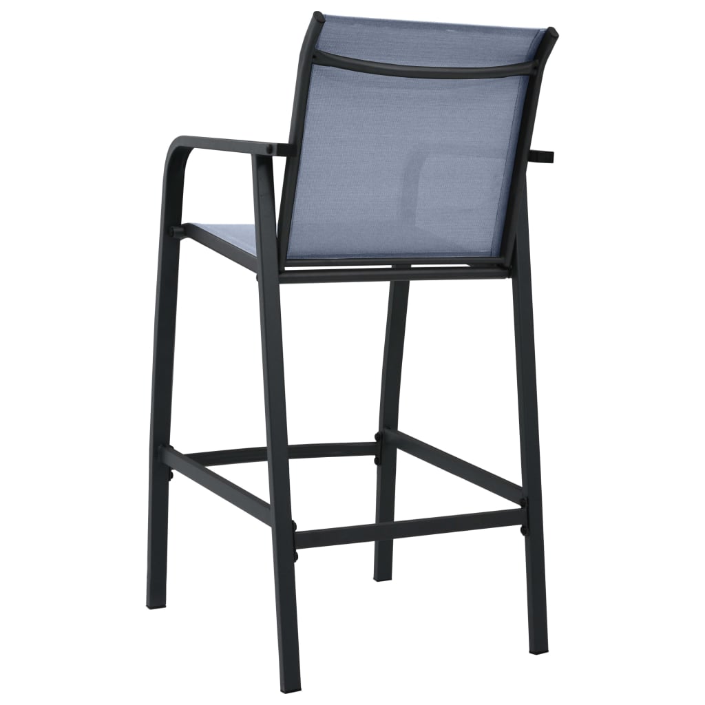 vidaXL Garden Bar Chairs 4 pcs Grey Textilene