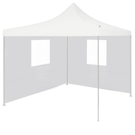 48862 vidaXL Professional Folding Party Tent with 2 Sidewalls 3x3 m Steel White