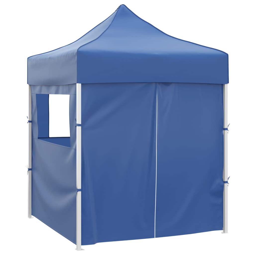 48879 vidaXL Professional Folding Party Tent with 4 Sidewalls 2x2 m Steel Blue